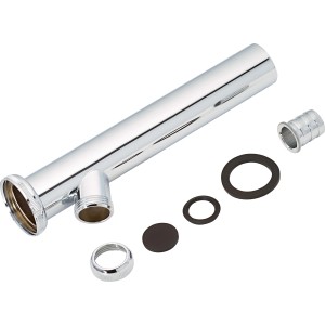 Verchromtes Verstellrohr (38,9 mm) mit Dichtungen und Zubehör für Waschbecken-Siphons.