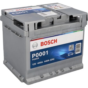 Bosch PowerLine SLI Autobatterie, 44Ah, 440A. Zuverlässige Batterie für Fahrzeuge ohne Start-Stopp-System.