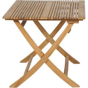 Quadratischer, beige Gartentisch Falun von Siena Garden, 80x80 cm, aus robustem Holz.