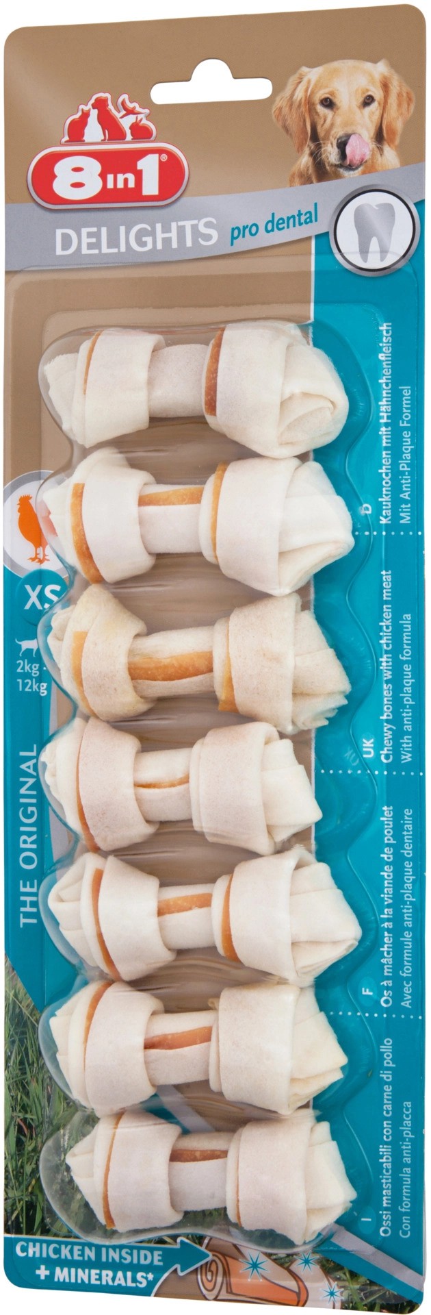 Dental Delights Hunde Kauknochen Huhn 6 Stück - Zahnpflege Für Hunde