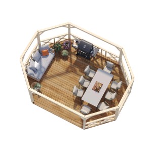 Palmako Holz-Pavillon Betty Natur unbehandelt 617 cm x 467 cm ohne Fußboden