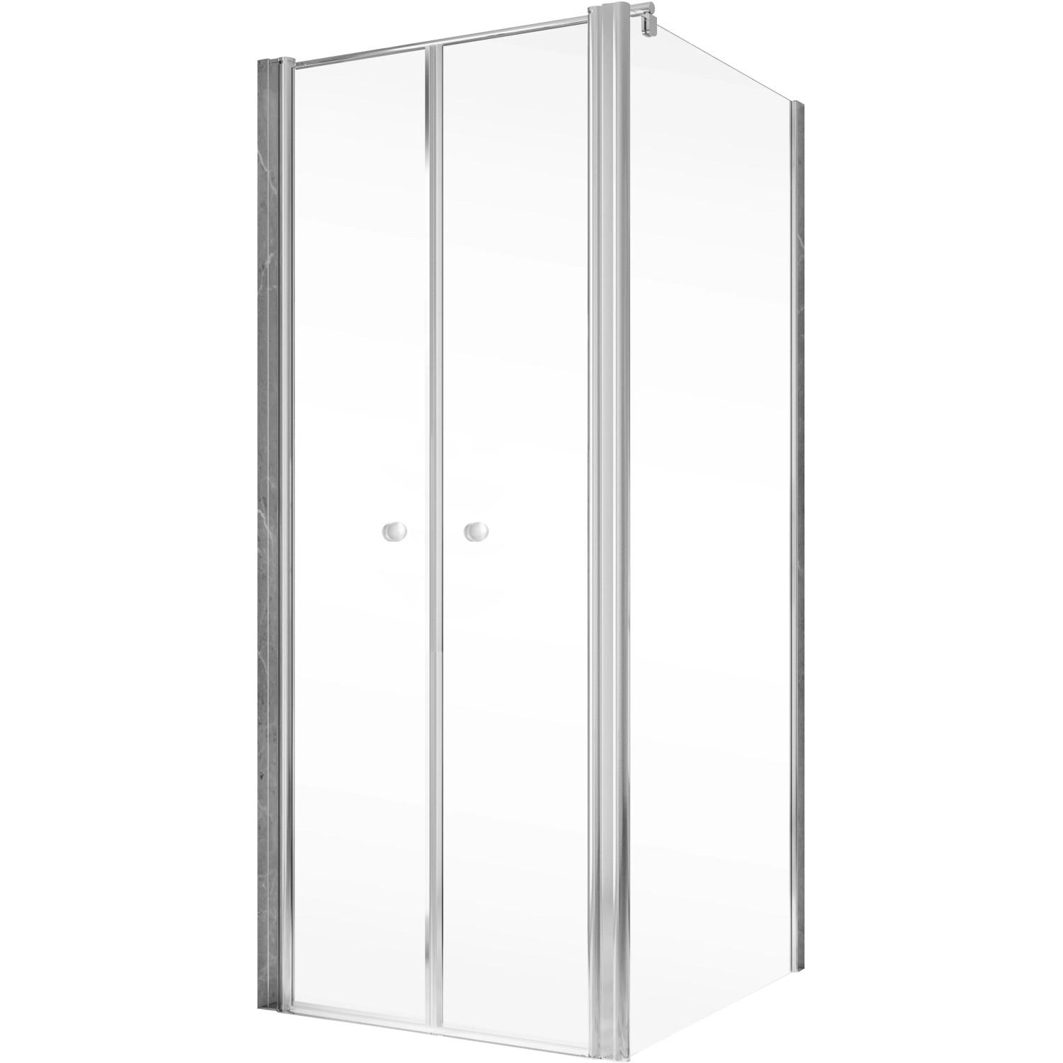 Schulte ExpressPlus Duschtür mit Seitenwand, Chromoptik, 200x90 cm. Pendeltür für barrierefreies Duschen.