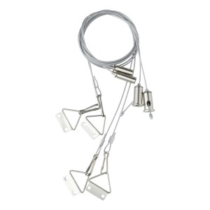 Eglo Seilaufhängung Suspension 150 cm Silber. Höhenverstellbares Drahtseilsystem für LED-Panele, mit Befestigungsklemmen.