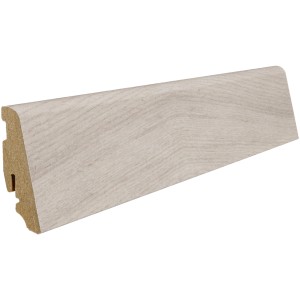 Sockelleiste Eiche Emilia Samtgrau, 58 mm hoch, zur Wandbefestigung. Dekoratives Zubehör für Bodenbeläge.