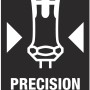 Symbol für Präzisionszone am Wera TX-Schraubendreher für Elektronik und Feinmechanik.