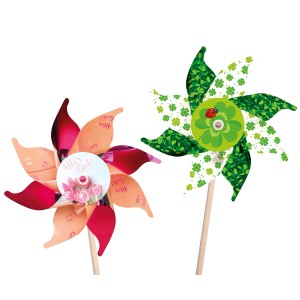 Happy People Windmühle mit "Alles Gute" und Kleeblatt Motiven, 2-fach sortiert.