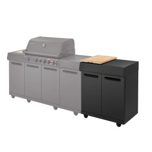 Enders Outdoorküchenmodul Uniq Kitchen Platform 1 Graphit mit Bambusbrett, Teil der Grillutensilien.