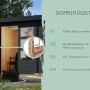 Karibu Gartenhaus Diego C: Detailansicht der Doppelflügeltür mit Metallrahmen und bruchsicherem Glas.