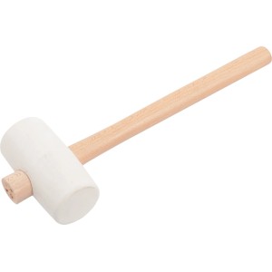 LUX Schonhammer Comfort, 54 mm, mit weißem Gummikopf und Eschenholzstiel.