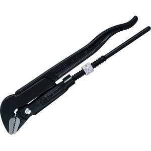 Schwarze LUX Eckrohrzange Comfort 320 mm aus Chrom-Vanadium-Stahl mit verstellbarem Kopf.