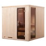 Weka Elementsauna Halmstad 2 Sparset mit Glastür und Fenster, Fichtenholz natur.