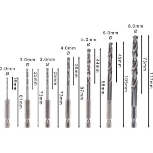 Bosch Holzspiralbohrer-Set Robust Line 2 mm - 8 mm Sechskantschaft 7-teilig