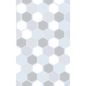 d-c-fix statische Klebefolie Wido, 45x150cm, mit grau-weißen Hexagon-Muster für Sichtschutz und Dekoration.