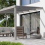 Graue Terrassenüberdachung Professional 300x300 cm mit opalen PC-Platten. Ideal für Ihre Terrasse!