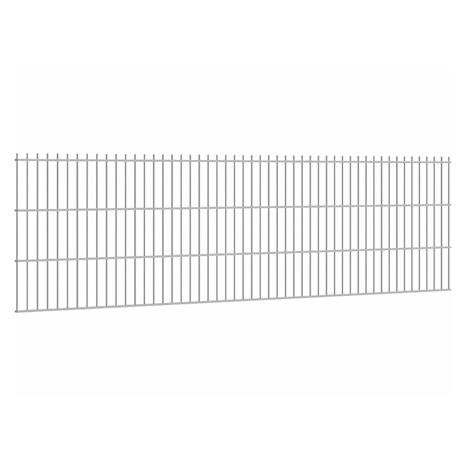 Verzinkte Doppelstabmatte 8/6/8, 63x251 cm, für Gartenzaun. Stabil und sicher.