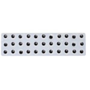 Wackelaugen, 7mm, rund, 52 Stück, selbstklebend, für Bastelarbeiten.