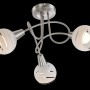 Moderne LED-Deckenleuchte Elliott mit 3 Spots, Metall Nickel matt und satiniertem Glas.