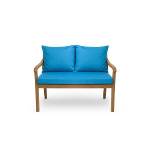 Blaues Setgarden Bankkissen-Set für 2-Sitzer Gartenbank, bestehend aus Sitz- und Rückenkissen.