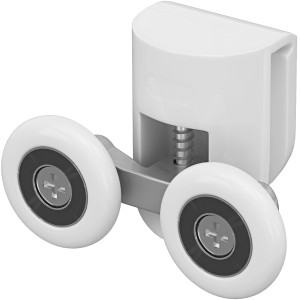 Weiße baliv Türlaufrolle doppelt für Duschkabine Belfast II (4er-Set)