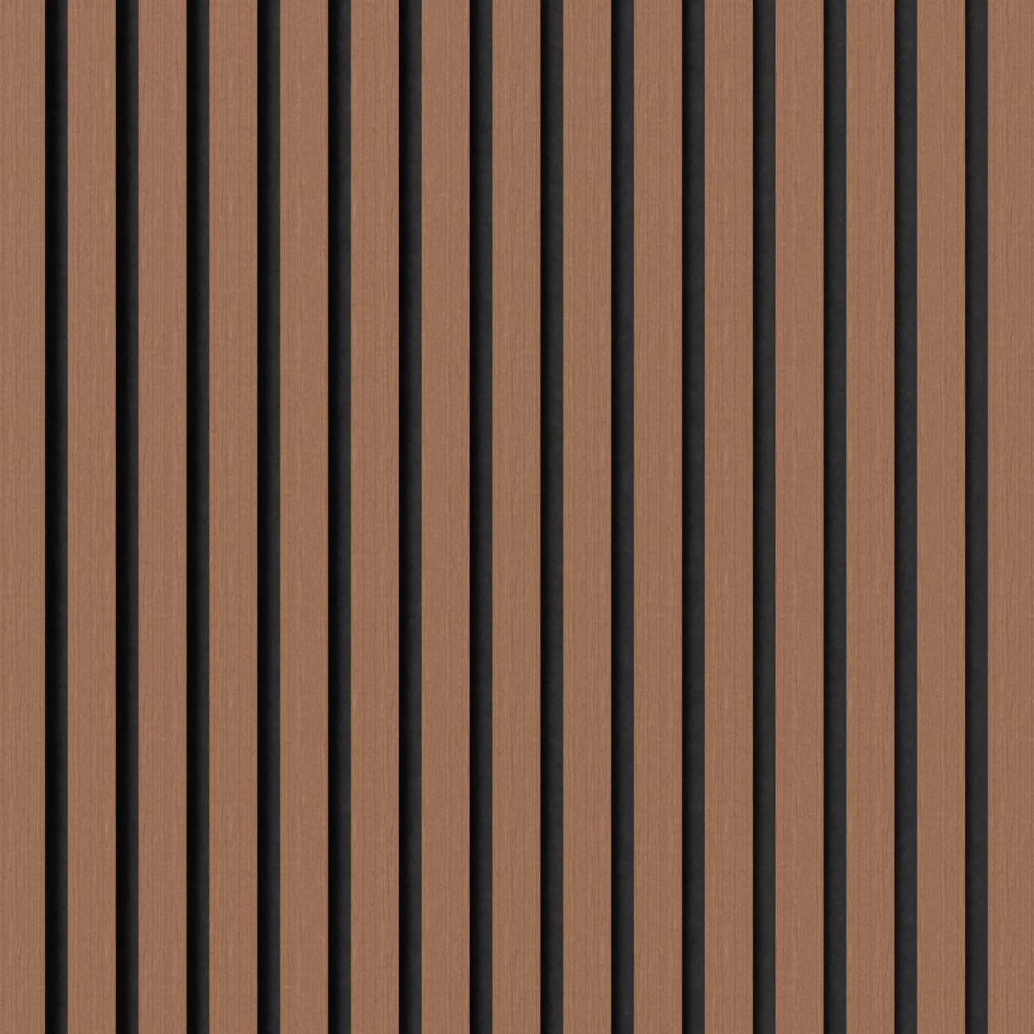 Akustikpaneel Mahagoni mit schwarzen Filzstreifen für Wand & Decke, 32x240cm (2 Stk.)