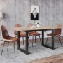 okwish Esstisch Erweiterbar/Rechteckig Kaffee-Freizeittisch aus Eisen 140 x 80 cm Natur_2