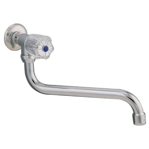 Sanitop-Wingenroth Wandauslaufventil Standard Plus Chrom mit schwenkbarem Auslauf.