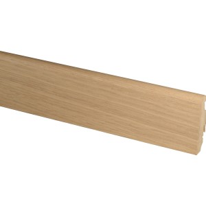 Sockelleiste SU060L Eiche Weiß, 19x58x2400 mm, MDF furniert, Clipmontage.