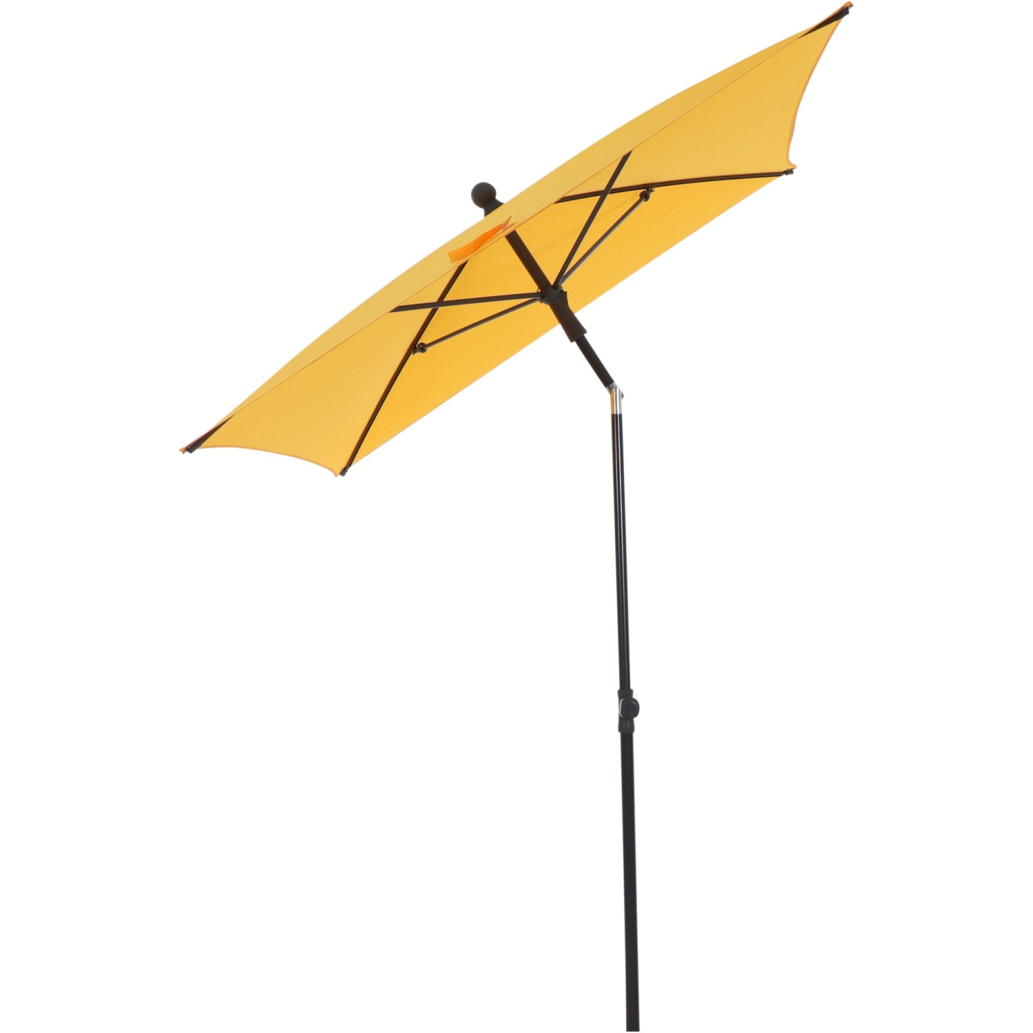 Gelber Siena Garden Marktschirm, 210x140 cm, mit Knickfunktion für flexible Schattenausrichtung.