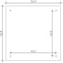 Grundriss Skan Holz Pavillon Cannes 4: 489x489 cm, Pfostenanordnung, Maße. Ideal für Gartenlauben-Planung.