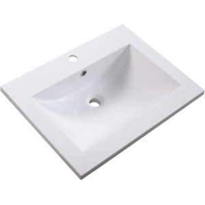 Sanotechnik Stella Einbauwaschbecken, 60 cm, Weiß, aus Mineralguss.