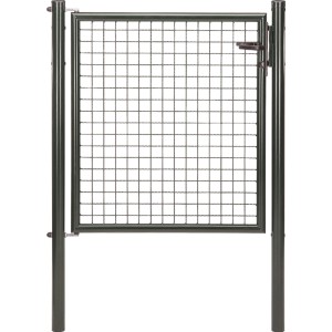 Anthrazitfarbenes Einzeltor (100x100 cm) für Maschendraht- und Fix-Clip Pro-Zaun.