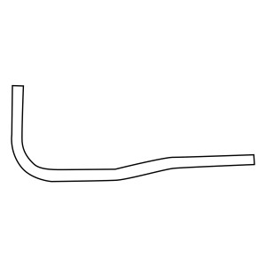 Weißes, 90° gekröpftes Kirchhoff Druckspülrohr, 28x700x250 mm, für WC-Spülkästen.