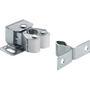 Hettich Schnappverschluss, 2-teiliges Set aus verzinktem Stahl mit Gegenplatte.