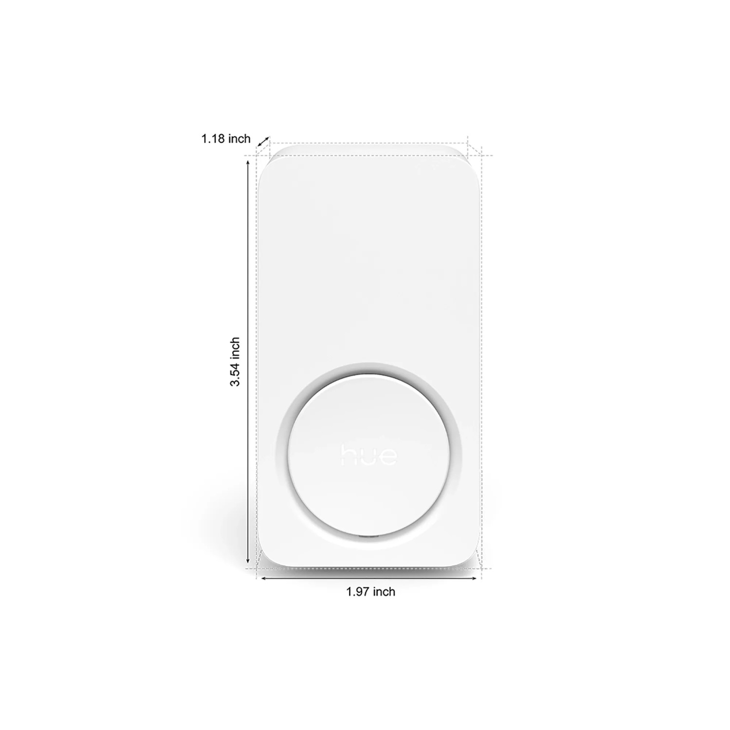 Philips Hue Indoor Sirene Secure in Weiß mit Größenangaben.