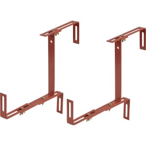 Balkonkastenhalter in Terracotta, 3-dimensional verstellbar, für flexible Montage.