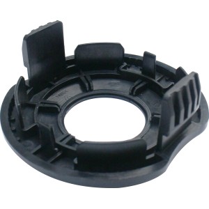 Schwarze Spulenabdeckung aus Kunststoff für LUX Akku-Rasentrimmer A-RT-2x20/30.