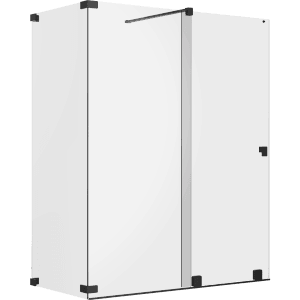 Schöner Wohnen Walk-In Dusche mit Schiebetür, 110x110 cm, schwarzmatte Beschläge.