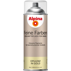 Alpina Feine Farben Sprühlack Opulenz in Gold, 400ml Dose Buntlack-Spray.