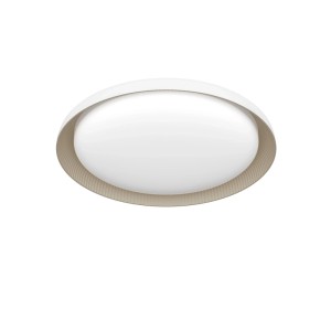 Philips Pebblo Deckenleuchte, weiß, Ø 32 cm, rund, mit goldenem Rand. Moderne LED-Lampe, dimmbar.
