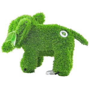Grüner AniPlants Elefant, 35 cm, Gartenfigur für den Außenbereich.
