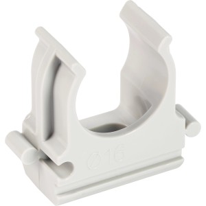 Graue Klemmschelle EN 25 zur Rohrbefestigung, 5 Stück für Aufputzmontage.