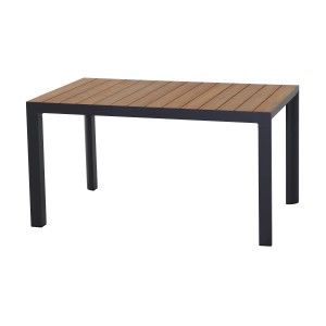 Rechteckiger Siena Garden Gartentisch Silva aus Teakholz mit Aluminiumgestell, 90x140 cm.