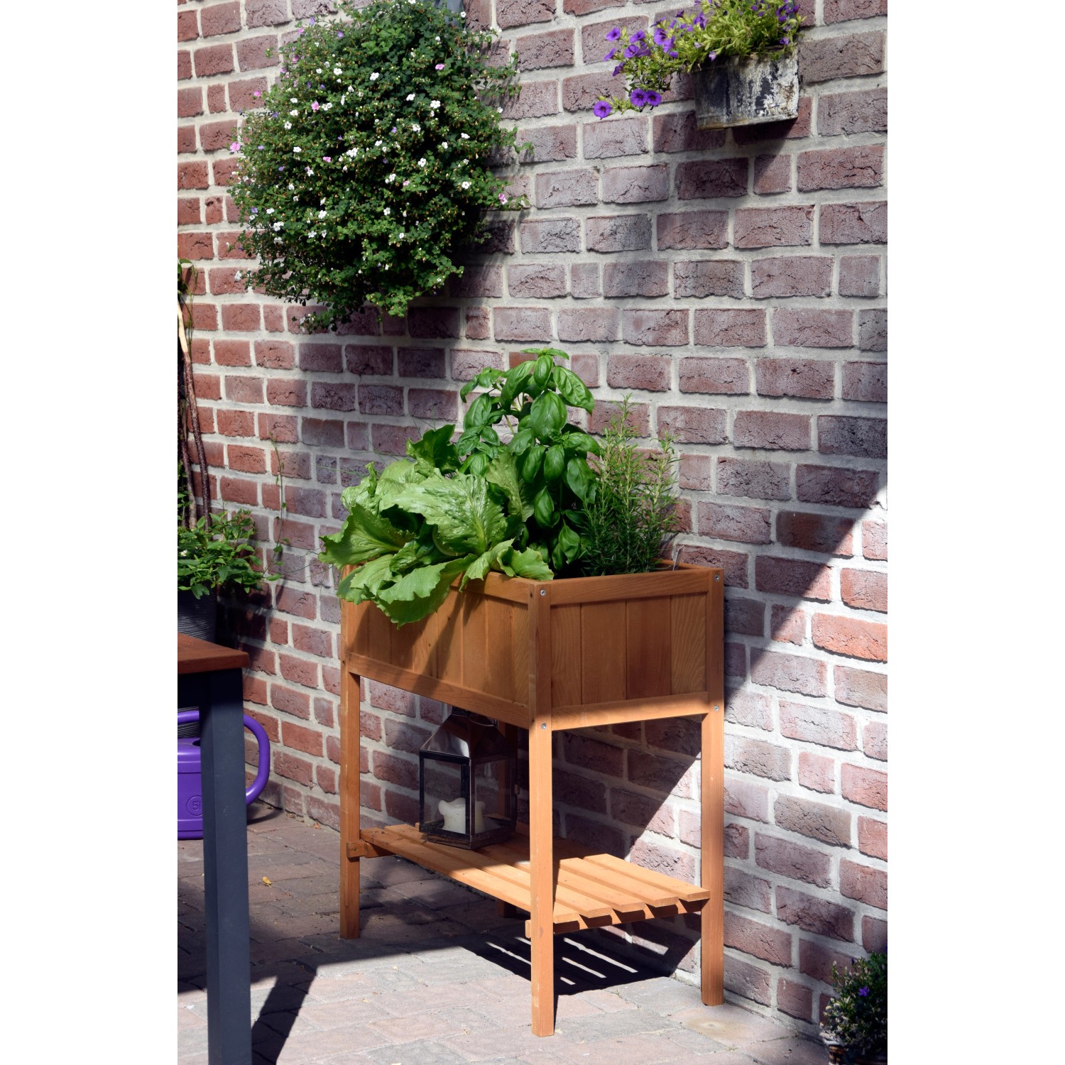 Dobar Hochbeet mit Ablagefläche 76 cm x 40 cm x 80 cm Braun kaufen bei OBI