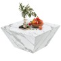 okwish Couchtisch Modern Marmorfurnier Wohnzimmer 70x70x37cm Weiß_9