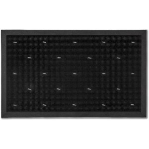 Rechteckige, schwarze Astra Gummimatte Border Pin, 45x75 cm, für den Außenbereich.