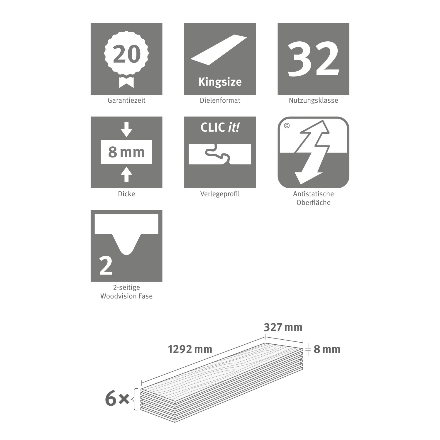Egger NatureSense Laminat Eiche Ortega, 8mm, Kingsize Format, Clic it! Verlegesystem, Nutzungsklasse 32.