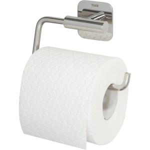 Tiger Colar Toilettenpapierhalter aus poliertem Edelstahl mit Papierrolle.