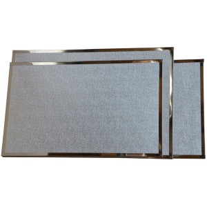 Bertrams Hitzeschutzplatte, 85x57cm, silber, mit Aluminiumbeschichtung und Metallrahmen für Kamin & Ofen.