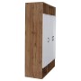 MCW Garderobenschrank P43 mit 3 weißen Türen, Wotan-Eiche-Optik Rahmen und offenen Fächern. Moderner Stauraum.