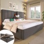 okwish Polsterbett 140x190cm mit Becherhalter Kinderzimmer Grau ohne Matratze_3